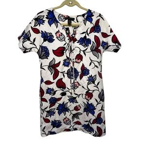 Grace Elements Dress Womens Size S Linen Blend Modern Americana Floral